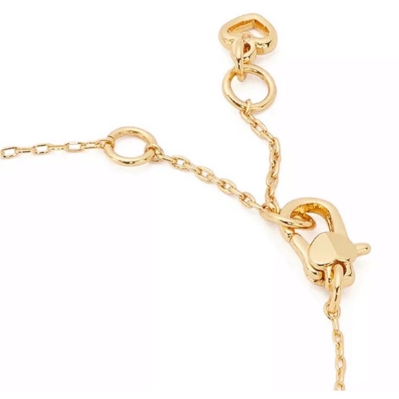 NWT Kate Spade Women’s Gold Bracelet with Pink Heart Charm - Picture 3 of 7